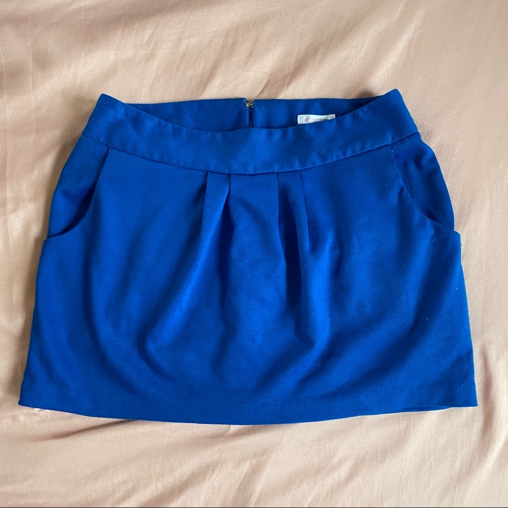 Bright blue mini skirt, size xs